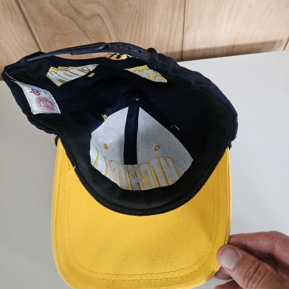 Michigan Wolverines Vintage Cap Boy Block Letter Snapback Hat In Blue OSFA - Picture 5 of 7